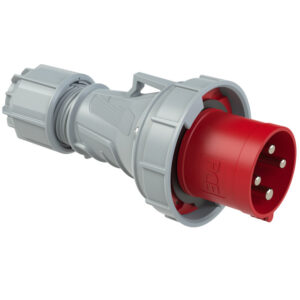 Индустриален щепсел с винтови клеми Power Twist, 63А, 3P+PE, 400V, IP66/67, червен