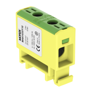 OTL35 жълто-зелен Тунелна клема 1P, 2 отвора, 1xAl/Cu 2,5-35мм2 1000V, 120/135A