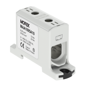 OTL95 сив Тунелна клема1P, 2 отвора, 1xAl/Cu 6-95мм2 1000V, 220/245A