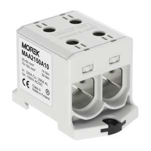 OTL150-2 сив Тунелна клема 1P, 4 отвора, 2xAl/Cu 25-150мм2 1000V, 290/320А