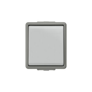 Девиаторен ключ за открит монтаж, Delta surface, IP44, сив/тъмно сив, 10А/250V, 66x75 мм